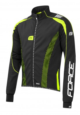 Cyklistická bunda FORCE X72 PRO softshell pánská, černo-fluo