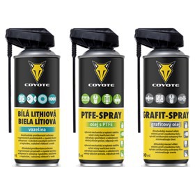 olej COYOTE set 3x400 ml spray (PTFE, Grafit, Lithium)