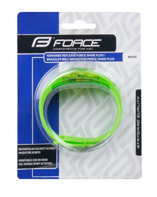 Náramek reflexní FORCE SHINE 3 LED, fluo