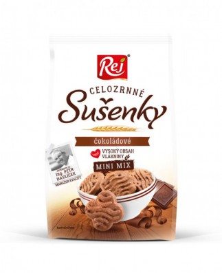 SUŠENKY REJ CELOZRNNÝ MIX ČOKOLÁDOVÉ 190G