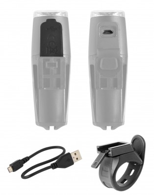 Světlo přední FORCE SHARK 500LM USB, černé