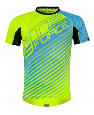 Cyklistický dres FORCE MTB ATTACK, fluo-modrý