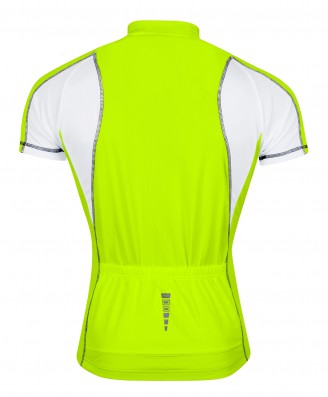 Cyklistický dres FORCE T10 krátký rukáv, fluo-bílý