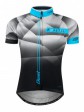 Cyklistický dres FORCE BEST krátký rukáv,šedo-modro-černý