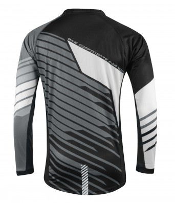 Cyklistický dres FORCE DOWNHILL,dlouhý rukáv,černo-bílo-šedý
