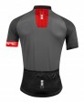 Cyklistický dres FORCE SQUARE krátký rukáv,šedo-červený