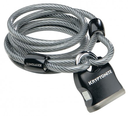 Zámek KRYPTONITE KRYPTOFLEX 818 LOOPED CABLE & KEY PADLOCK 180cm