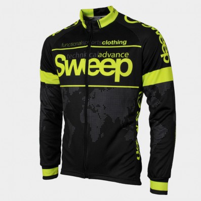 SWEEP CYKLISTICKÝ DRES CLASIC CYKLO-D015A S DLOUHÝM RUKÁVEM ČERNO/ŽLUTÝ FLUO