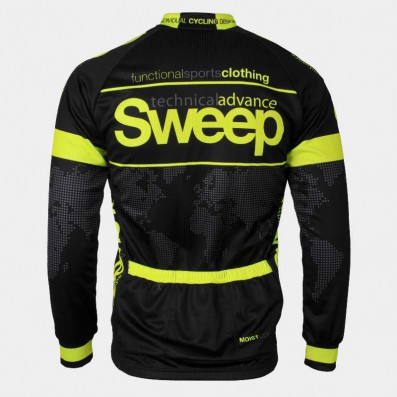 SWEEP CYKLISTICKÝ DRES CLASIC CYKLO-D015A S DLOUHÝM RUKÁVEM ČERNO/ŽLUTÝ FLUO