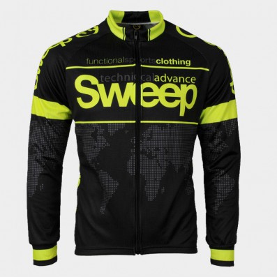 SWEEP CYKLISTICKÝ DRES CLASIC CYKLO-D015A S DLOUHÝM RUKÁVEM ČERNO/ŽLUTÝ FLUO