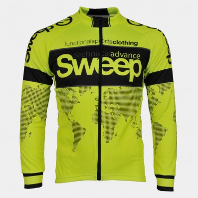 SWEEP CYKLISTICKÝ DRES CLASIC CYKLO-D015A S DLOUHÝM RUKÁVEM ŽLUTÝ FLUO