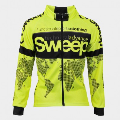 SWEEP CYKLISTICKÝ DRES DĚTSKÝ CYKLO-D039 S DLOUHÝM RUKÁVEM ŽLUTÝ FLUO