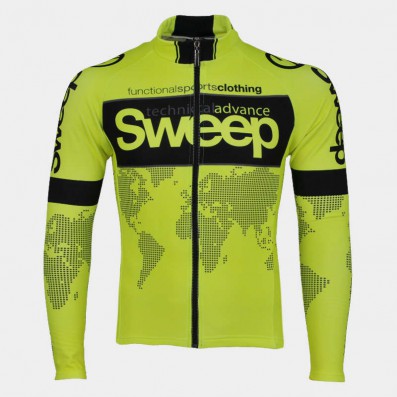 SWEEP CYKLISTICKÝ DRES ELITE CYKLO-D017 S DLOUHÝM RUKÁVEM ŽLUTÝ FLUO