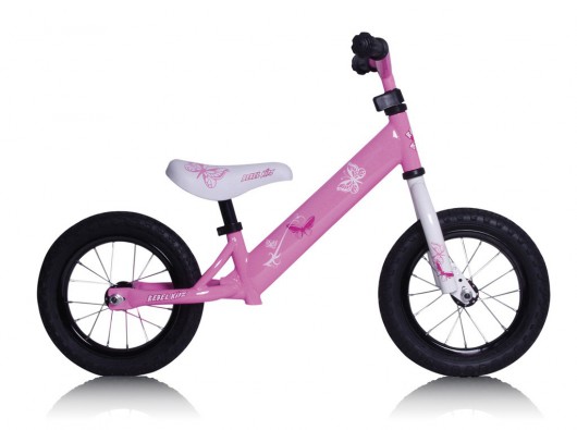 Odrážedlo Rebel Kidz 12,5" Air Ocel motýl. ružová