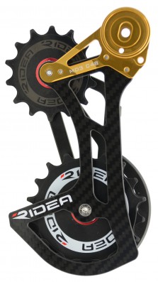 RIDEA vodítko MTB OVERSIZE M3, 14z-18z, karbonové,černé