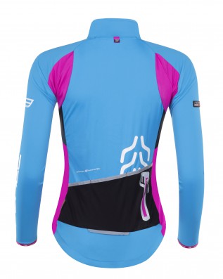 Bunda FORCE X80 tenký softshell, LADY, modrá-růžová