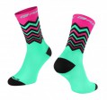 Ponožky FORCE WAVE, růžovo-zelené L-XL/42-46