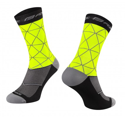 Ponožky FORCE EVOKE, fluo-černé S-M/36-41